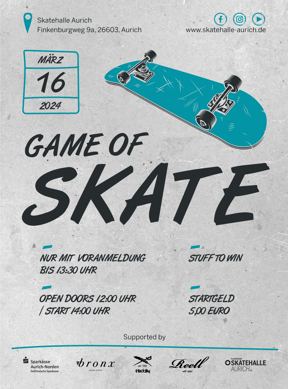 Game Of Skate @ Playground Skatehalle Aurich e.V. | Aurich | Niedersachsen | Deutschland